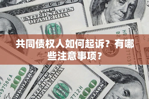 北京共同债权人如何起诉？有哪些注意事项？
